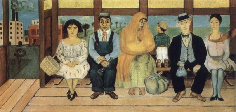 Frida Kahlo Bus oil painting image